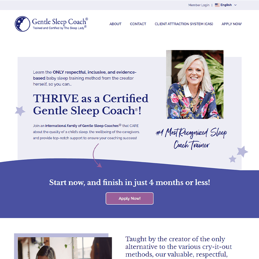 Gentle Sleep Coach - online course platform design