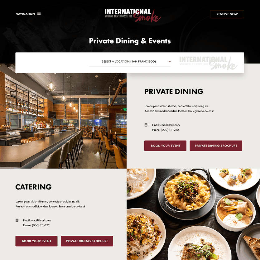 International Smoke - events and reservation system