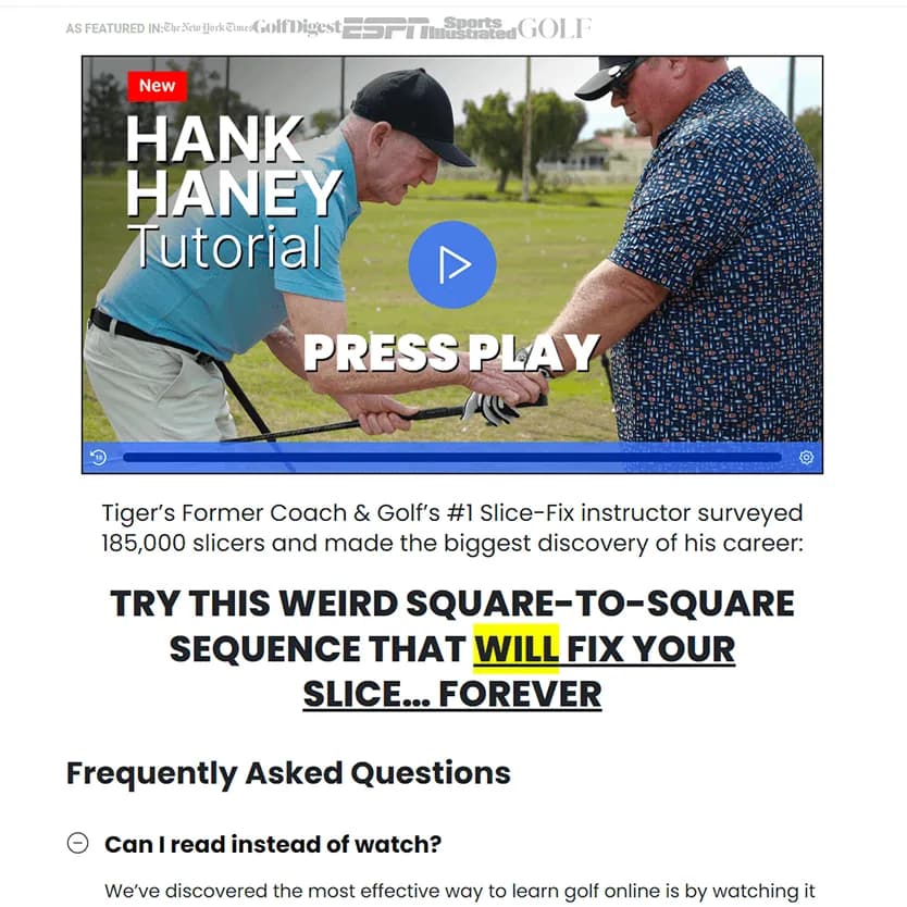 Performance Golf platform - gamification and progress tracking