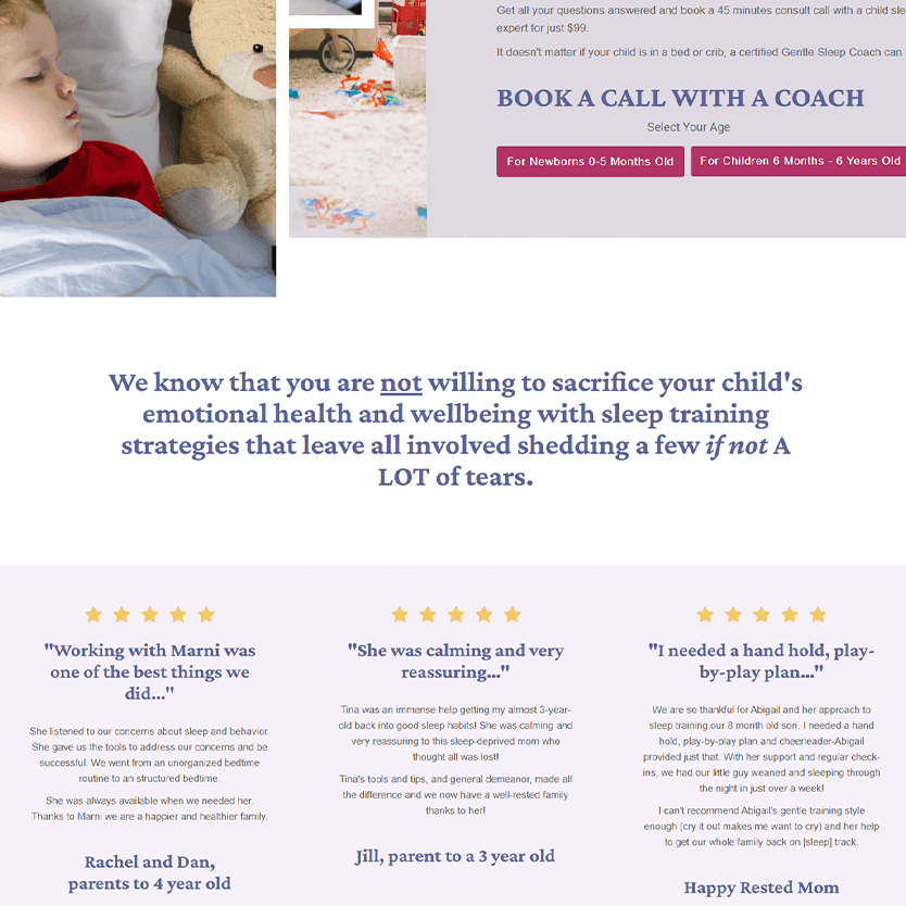 The Sleep Lady - mobile responsive design