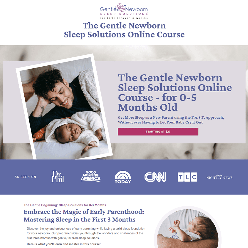 Sleep Solutions - eHealth content layout